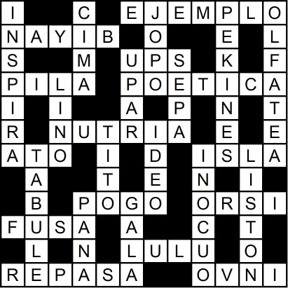 Solución del crucigrama del Lunes 4 ago.