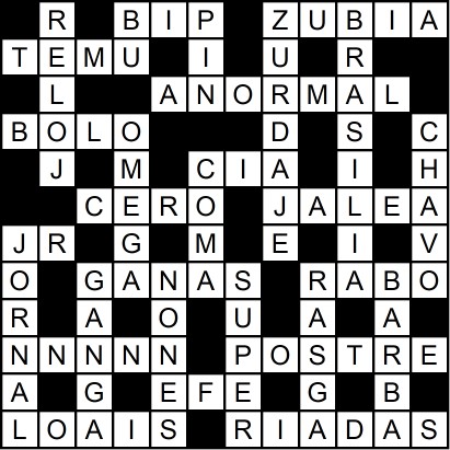 Solución del crucigrama del Lunes 1 sep.